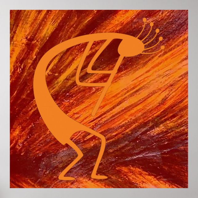 Flaming Kokopelli Poster (Framsidan)
