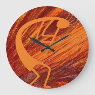 Flaming Kokopelli Stor Klocka