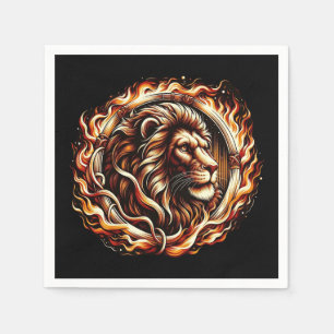 Flaming Lion i eldringens ring Astrologi  Pappersservett