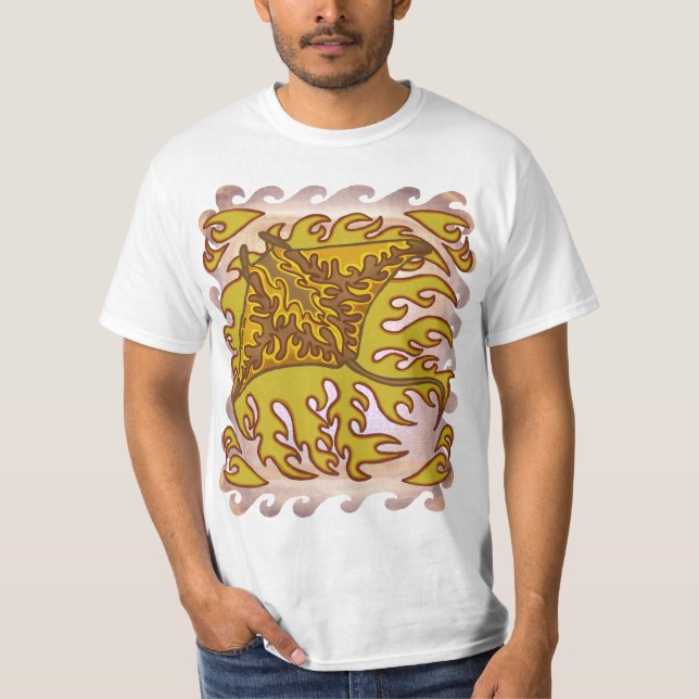 Flaming Manta Ray T Shirt (Framsida)