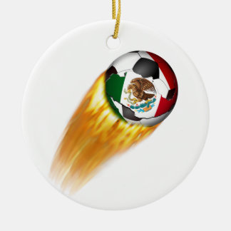 Flaming Mexico Soccer Ball Julgransprydnad Keramik