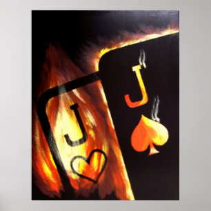 Flaming Pocket Jacks Poker Poster av Teo Alfonso