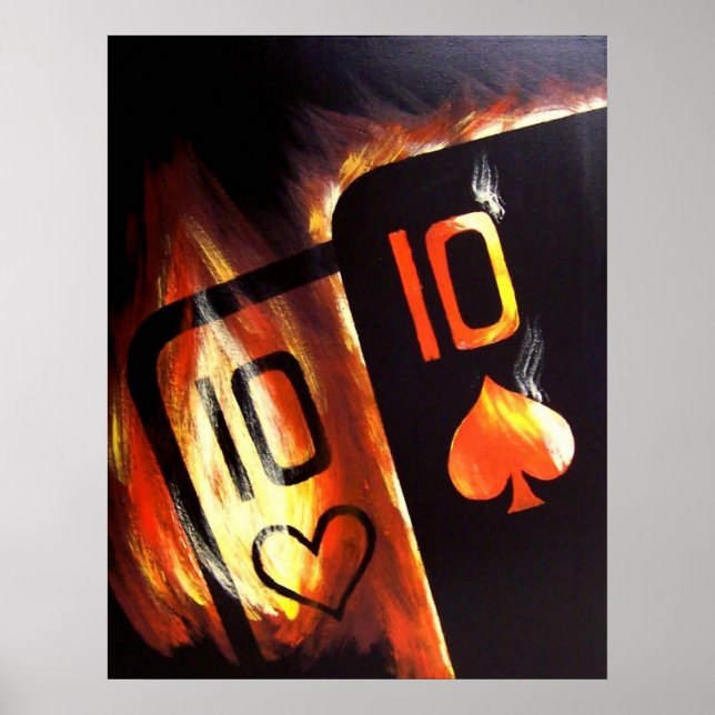 Flaming Pocket Tens Poker Poster av Teo Alfonso (Framsidan)