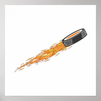 Flaming Puck Poster