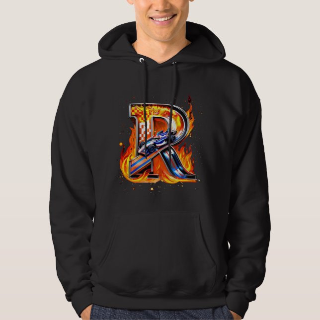 "Flaming 'R' Biker Hoodie (Framsida)