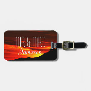 Flaming Red Sunset , Travel, Mr och Bag Bagagebricka