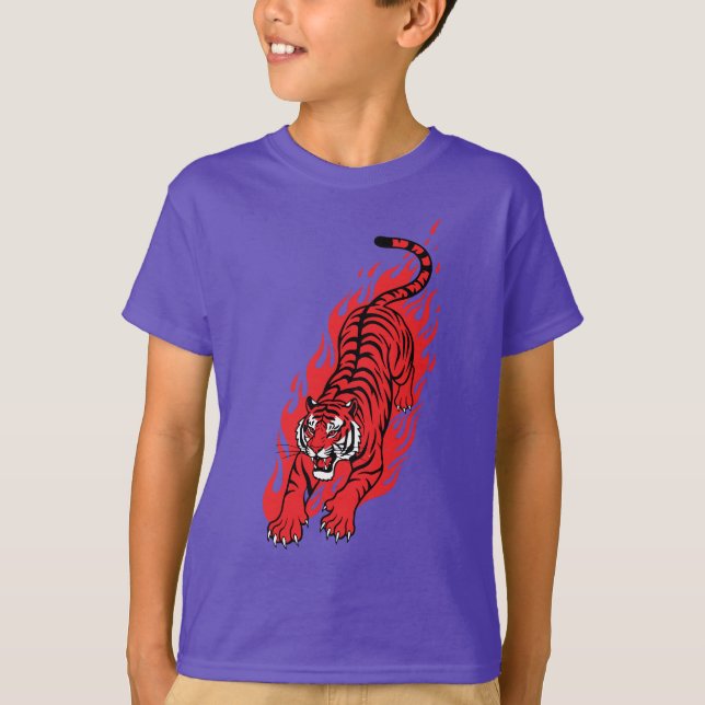 Flaming Red Tiger – Fierce Fire Beast Tröja (Framsida)