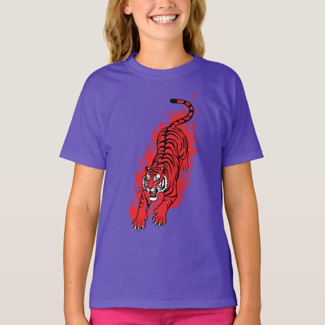 Flaming Red Tiger – Fierce Fire Beast Tröja (Framsida)