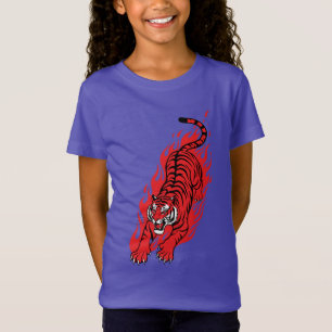 Flaming Red Tiger – Vild Eldbest T-shirt
