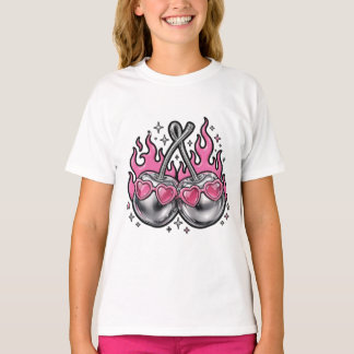 Flaming Silver Cherries - Kromkörsbär På Eld Y2 T Shirt