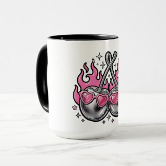 Flaming Silver Chrome Körsbär Mug - Y2K Mugg