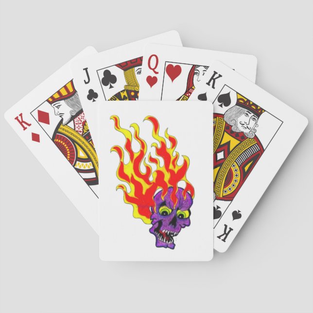 Flaming Skull Classic Spelkort  (Baksidan)