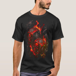Flaming Skull Dice - High Stakes Rebel Graphic T Shirt