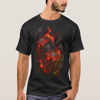 Flaming Skull Dice - High Stakes Rebel Graphic T Shirt