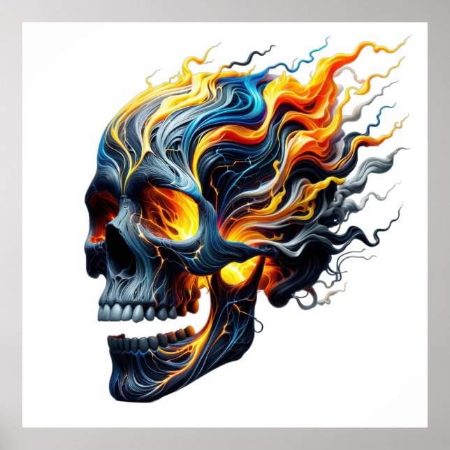 Flaming Skull Inferno Poster (Framsidan)