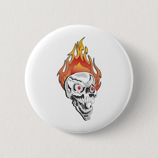 Flaming Skull Knapp (Framsida)