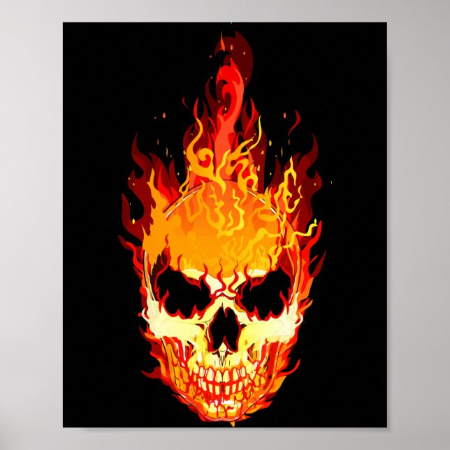 Flaming Skull Poster (Framsidan)