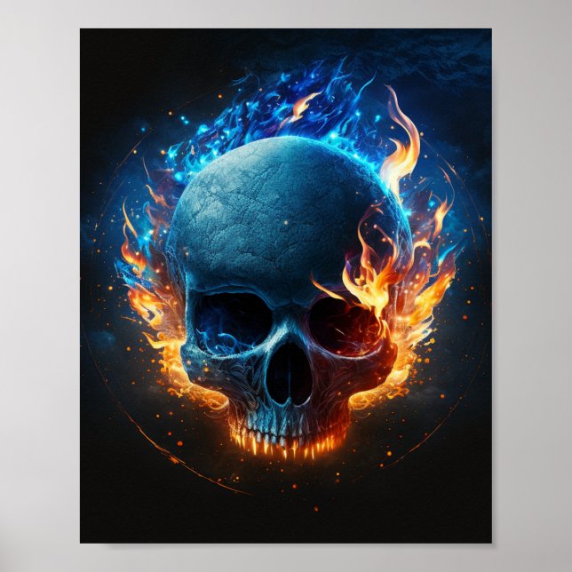 Flaming Skull Poster (Framsidan)