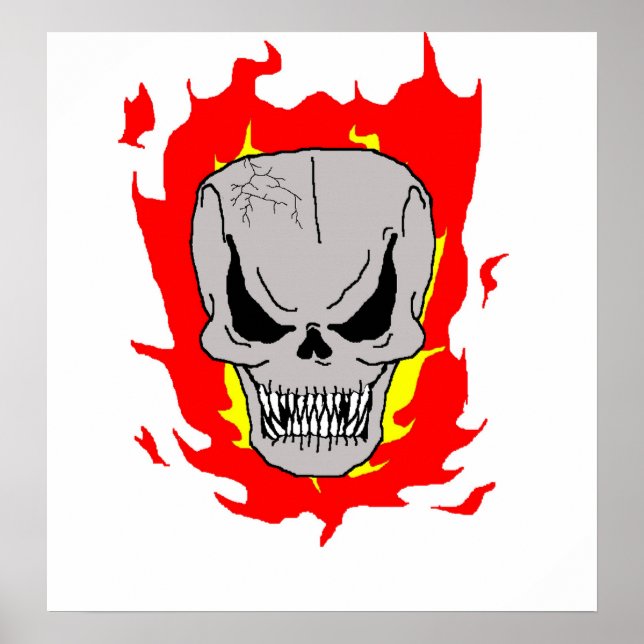 Flaming Skull Poster (Framsidan)