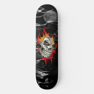 Flaming Skull Skateboard Bräda 19,5 Cm