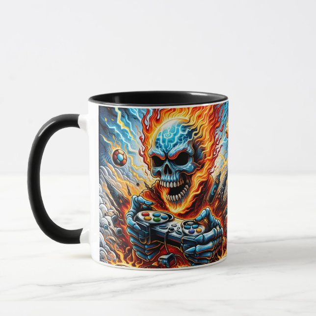 Flaming Skull Spelare Mugg (Vänster)