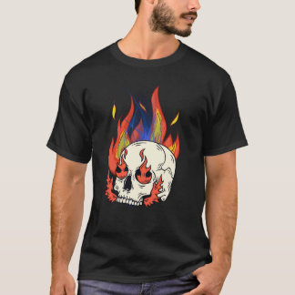Flaming Skull T Shirt