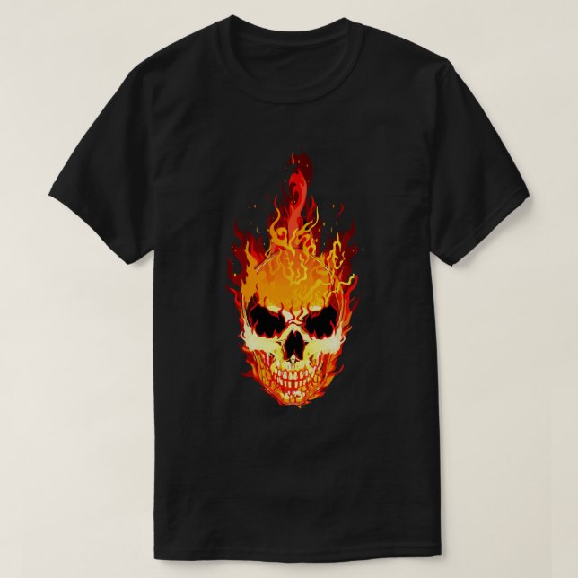 Flaming Skull T Shirt (Design framsida)