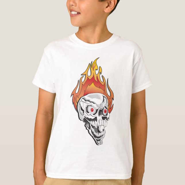 Flaming Skull Tee Shirt (Framsida)