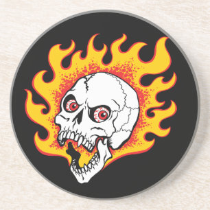 Flaming Skull Underlägg Sandsten
