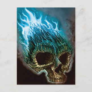 Flaming Skull Vykort