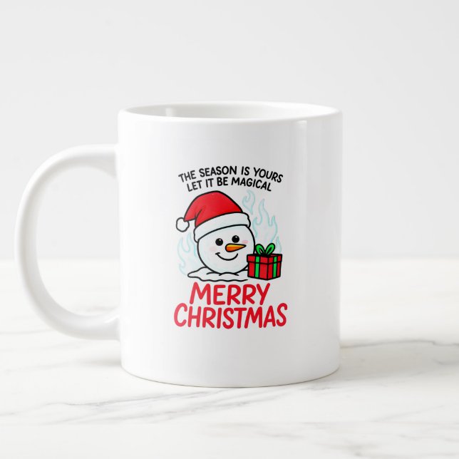 Flaming Snowman Jumbo Christmas Extra Holiday gift Jumbo Mugg (Vänster)