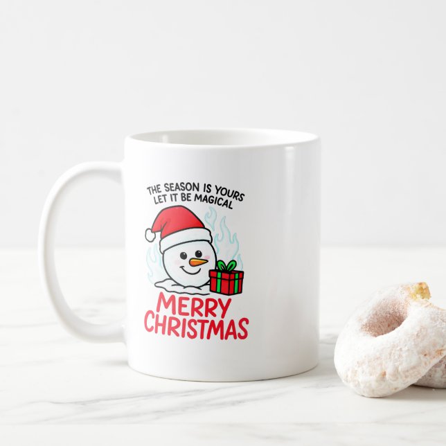 Flaming Snowman Merry Christmas Mug Funny Holiday  Kaffemugg (Med munk)