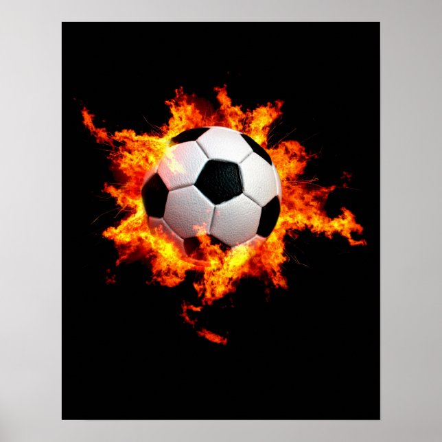 Flaming Soccer Ball Poster (Framsidan)