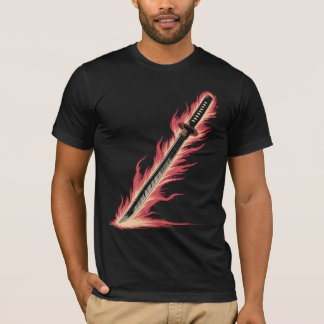 Flaming Sword Tee | Eldigt blad grafisk skjorta