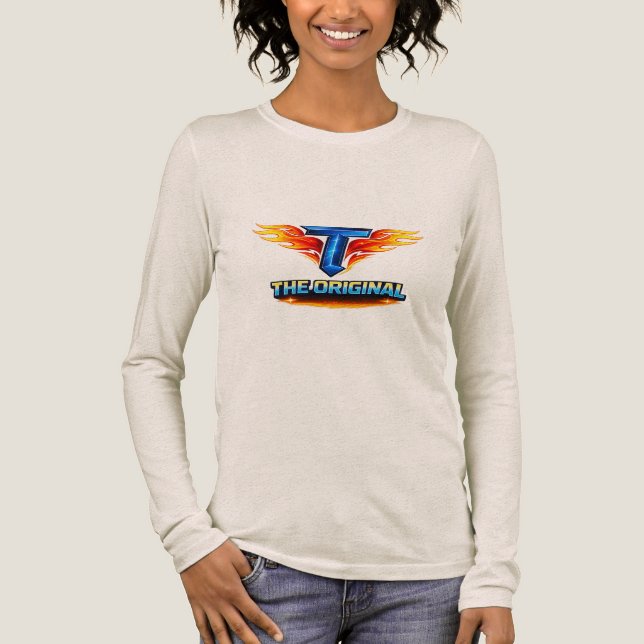 Flaming T The Original Fire Grafik Bella+Canvas Shirt (Framsida)