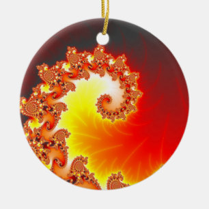 Flaming Tentacle - Fractal Art Julgransprydnad Keramik