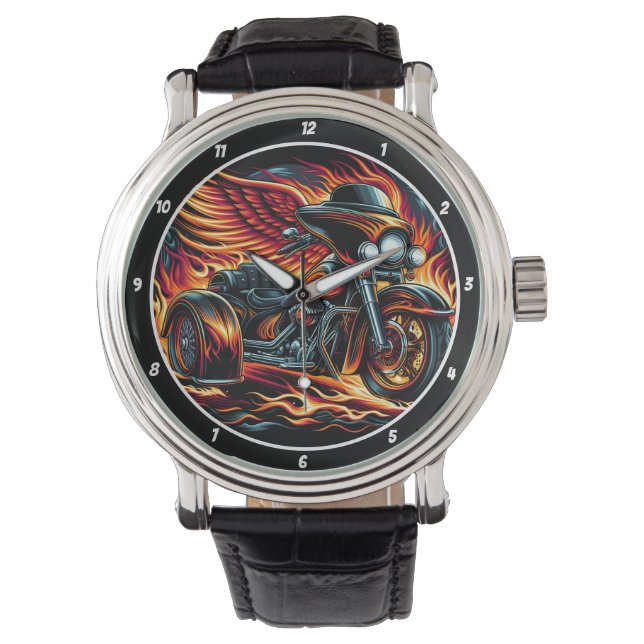 Flaming Trike, Dynamic Watch Face. Armbandsur (Framsida)