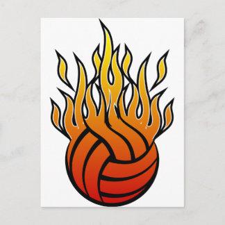 Flaming Volleyball Vykort