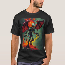 Flaming Winged Demon T Shirt