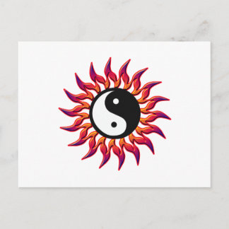 Flaming Yin Yang Sol Vykort