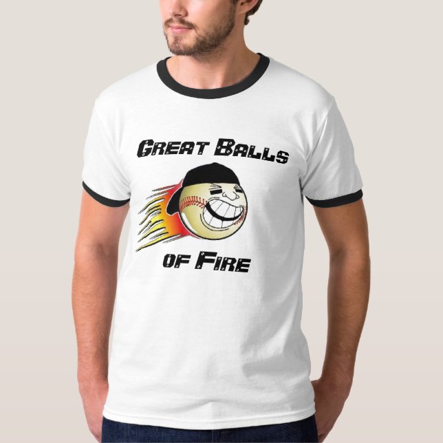 FLAMINGBASEBALL underbara bollar, av avfyrar T-shirt (Framsida)
