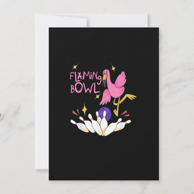 Flamingbowl Bowling Event Women Girls Flamingo Bow Inbjudningar (Framsida)