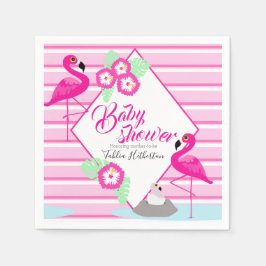 Flamingle flamingo babydusch rosa grafik pappersservett
