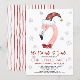 Flamingle & Jingle Santa Flamingo Jul Party Inbjudningar