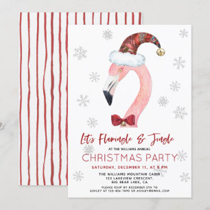 Flamingle & Jingle Santa Flamingo Jul Party Inbjudningar
