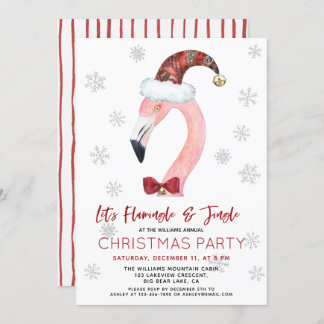 Flamingle & Jingle Santa Flamingo Jul Party Inbjudningar