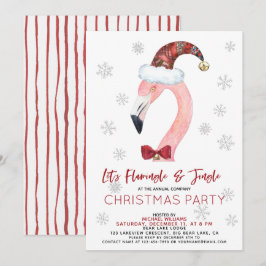 Flamingle & Jingle Santa Flamingo Jul Party Inbjudningar