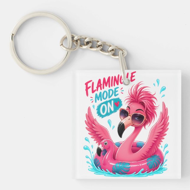 Flamingle-läge På Rosa Flamingo Pool Simma Sommar  (Framsidan)