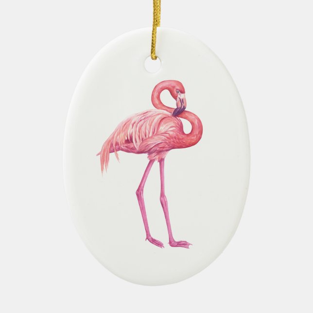 Flamingo 2 julgransprydnad keramik (Framsidan)