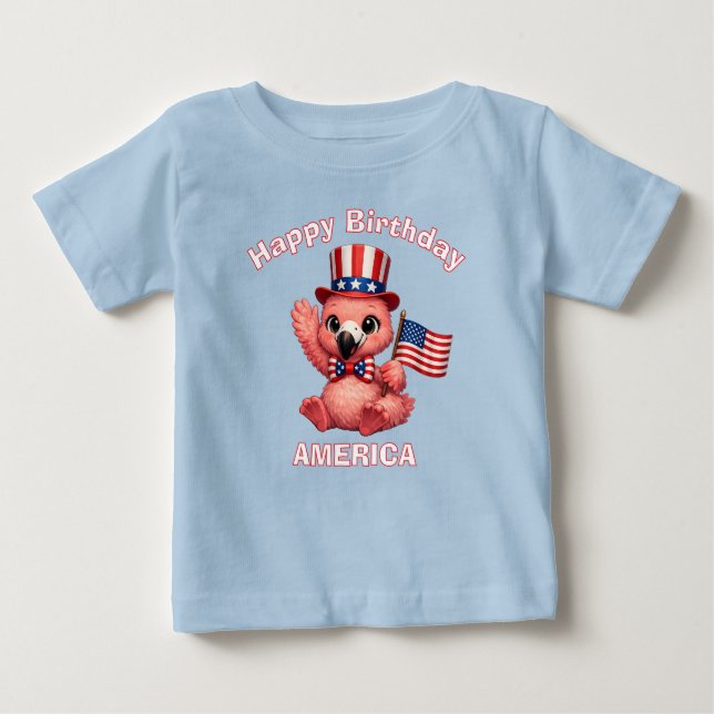 Flamingo (4f) Patriotic Kid T-Shirt (Framsida)